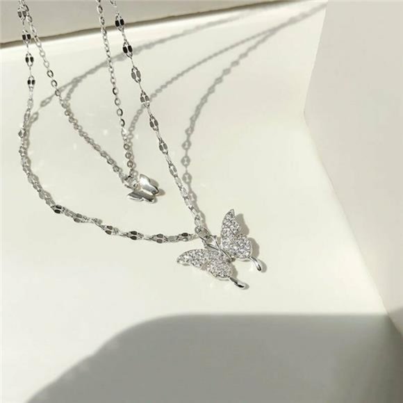 Women's Double Butterfly Necklace - Picture 3 of 5